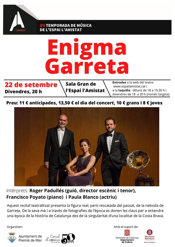 XII Temporada de Música de l'Espai l'Amista- Enigma Garreta 1