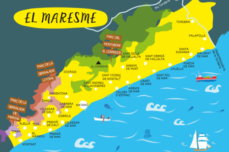 Mapa del Maresme il·lustrat